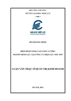 Biện pháp nâng cao chất lượng nguồn nhân lực tại công ty điện lực sóc sơn