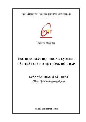 Ứng dụng máy học trong tạo sinh câu trả lời cho hệ thống hỏi đáp