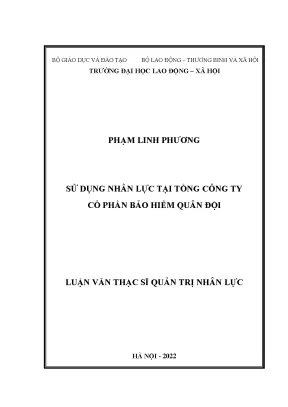 Sử dụng nhân lực tại tổng công ty cổ phần bảo hiểm quân đội