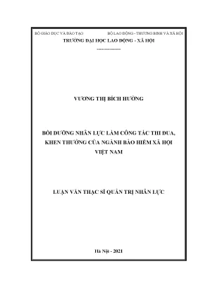 Bồi dưỡng nhân lực làm công tác thi đua khen thưởng của ngành bảo hiểm xã hội việt nam