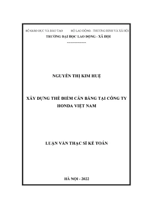 Xây dựng thẻ điểm cân bằng tại công ty honda việt nam