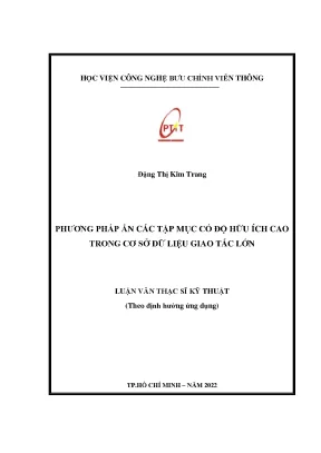 Phương pháp ẩn các tập mục có độ hữu ích cao trong cơ sở dữ liệu giao tác lớn
