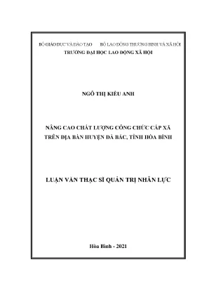Nâng cao chất lượng công chức cấp xã trên địa bàn huyện đà bắc tỉnh hòa bình