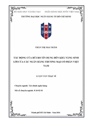 Tác động của rủi ro tín dụng đến khả năng sinh lời của các ngân hàng thương mại cổ phần việt nam