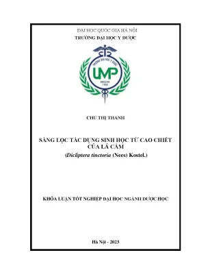 Sàng lọc tác dụng sinh học từ cao chiết của lá cẩm dicliptera tinctoria nees kostel