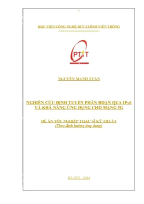 Nghiên cứu định tuyến phân loại đoạn qua ipv và khả năng ứng dụng cho mạng 5g