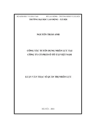 Công tác tuyển dụng nhân lực tại công ty cổ phần ô tô tải việt nam