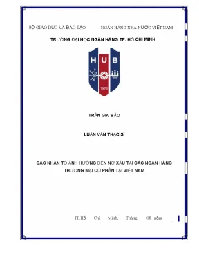 Các nhân tố ảnh hưởng đến nợ xấu tại các ngân hàng thương mại cổ phẩn tại việt nam