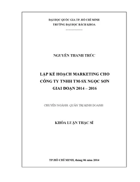 Luận văn thạc sĩ quản trị kinh doanh lập kế hoạch marketing cho công ty tnhh tm sx ngọc sơn giai đọan 2014 2016