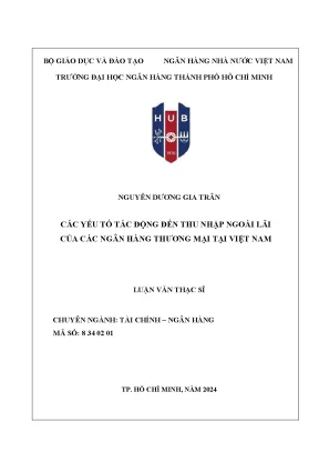 Các yếu tố tác động đến thu nhập ngoài lãi của các ngân hàng thương mại tại việt nam