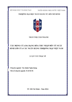 Tác động của đa dạng hóa thu nhập đến tỷ suất sinh lời của các ngân hàng thƣơng mại việt nam