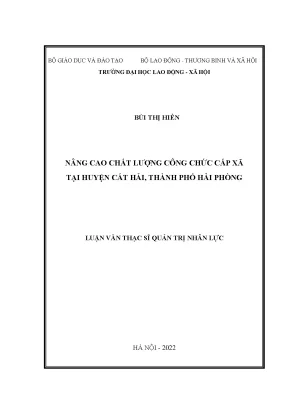 Nâng cao chất lượng công chức cấp xã tại huyện cát hải thành phố hải phòng