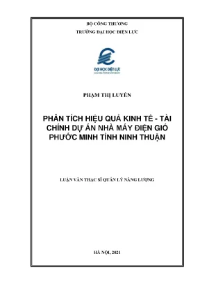 Phân tích hiệu quả kinh tế tài chính dự án nhà máy điện gió phước minh tỉnh ninh thuận