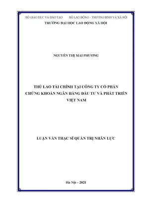 Thù lao tài chính tại công ty cổ phần chứng khoán ngân hàng đầu tư và phát triển việt nam