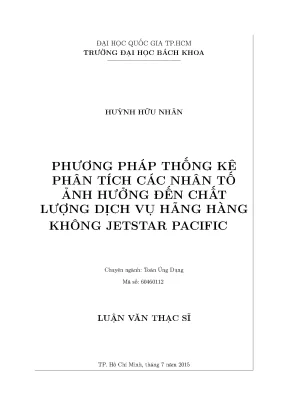Luan van thac si toan ung dung phuong phap thong ke phan tich cac nhan to anh huong den chat luong dich vu hang hang khong jetstar pacific