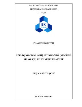 Luận văn thạc sĩ công nghệ môi trường ứng dụng công nghệ sponghe mbr module màng sợi xử lý nước thải y tế