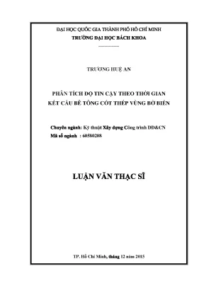 Luận văn thạc sĩ kỹ thuật xây dựng phân tích độ tin cậy theo thời gian kết cấu bê tông cốt thép vùng bờ biển