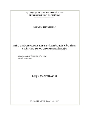 Luận văn thạc sĩ kỹ thuật hóa học điều chế cep2o7 pha tạp la và khảo sát các tính chất ứng dụng cho pin nhiên liệu