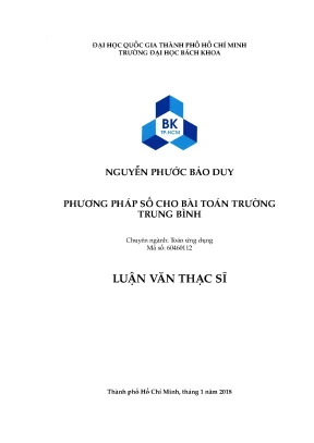 Luận văn thạc sĩ toán ứng dụng phương pháp số cho bài toán trường trung bình