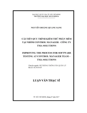 Luận văn thạc sĩ hệ thống thông tin quản lý cải tiến quy trình kiểm thử phần mềm tại nhóm control manager công ty tma solutions