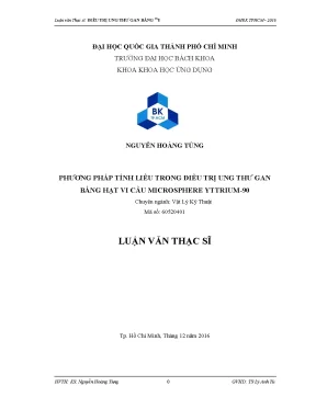 Luận văn thạc sĩ vật lý kỹ thuật phương pháp tính liều trong điều trị ung thư gan bằng hạt vi cầu microsphera yttrium 90