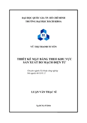 Luận văn thạc sĩ kỹ thuật công nghiệp thiết kế mặt bằng theo khu vực sản xuất bo mạch điện tử