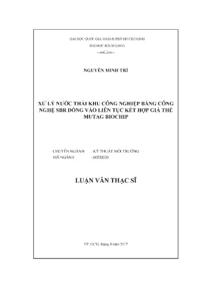 Luận văn thạc sĩ kỹ thuật môi trường xử lý nước thải khu công nghiệp bằng công nghệ sbr dòng vào liên tục kết hợp giá thể mutagbiochip