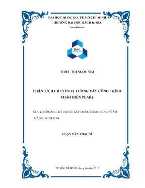 Luận văn thạc sĩ kỹ thuật xây dựng phân tích chuyển vị tường vây công trình thảo điền pearl