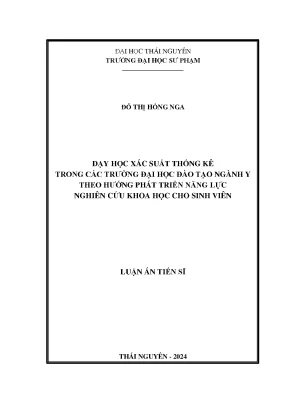 Dạy học xác suất thống kê trong các trường đại học đào tạo ngành y theo hướng phát triển năng lực nghiên cứu khoa học cho sinh viên