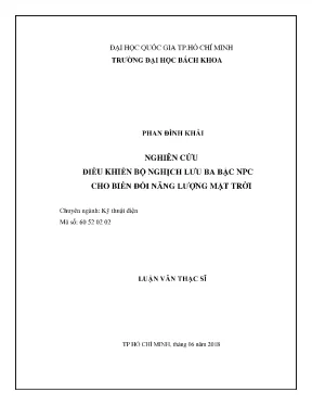Luận văn thạc sĩ kỹ thuật điện nghiên cứu điều khiển bộ nghịch lưu ba bậc npc cho biến đổi năng lượng mặt trời