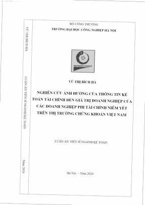 Nghiên cứu ảnh hưởng của thông tin kế toán tài chính đến giá trị doanh nghiệp của các doanh nghiệp phi tài chính niêm yết trên thị trường chứng khoán việt nam