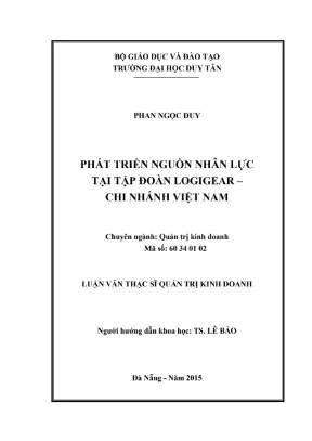 Luận văn thạc sĩ phát triển nguồn nhân lực tại tập đoàn logigear chi nhánh việt nam