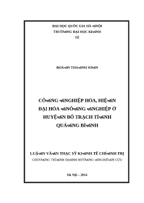 Luận văn công nghiệp hóa hiện đại hóa nông nghiệp ở huyện bố trạch tỉnh quảng bình