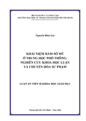 Khái niệm hàm số mũ ở trung học phổ thông nghiên cứu khoa học luận và chuyển hóa sư phạm
