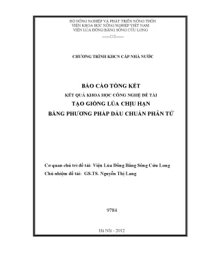 Tạo giống lúa chịu hạn bằng phương pháp dấu chuẩn phân tử 1