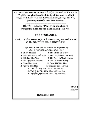 Phát triển khoa học và trọng dụng nhân tài của thăng long hà nội thời pháp thống trị
