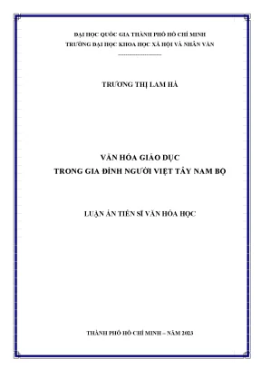 Văn hóa giáo dục trong gia đình người việt tây nam bộ