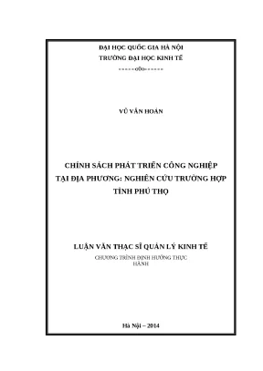 Luận văn chính sách phát triển công nghiệp tại địa phương