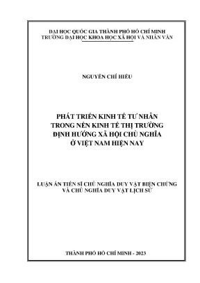 Phát triển kinh tế tư nhân trong nền kinh tế thị trường định hướng xã hội chủ nghĩa ở việt nam hiện nay