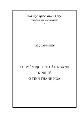 Luận văn chuyển dịch cơ cấu ngành kinh tế ở tỉnh thanh hóa
