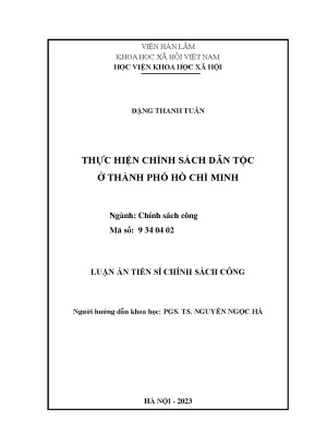 Thực hiện chính sách dân tộc ở thành phố hồ chí minh