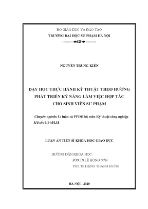 Dạy học thực hành kỹ thuật theo hướng phát triển kỹ năng làm việc hợp tác cho sinh viên sư phạm