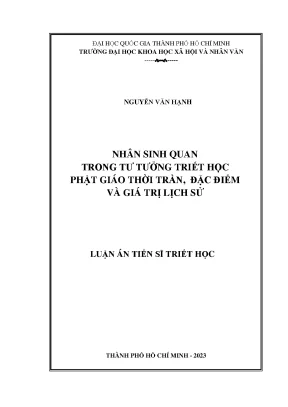 Nhân sinh quan trong tư tưởng triết học phật giáo thời trần đặc điểm và giá trị lịch sử