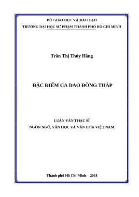 Luận văn thạc sĩ đặc điểm ca dao đồng tháp