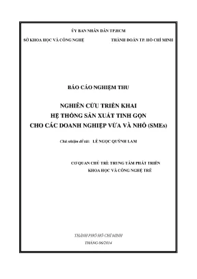 Nghiên cứu triển khai hệ thống sản xuất tinh gọn cho các doanh nghiệp vừa và nhỏ sems