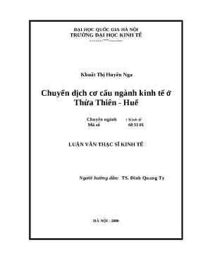 Luận văn chuyển dịch cơ cấu ngành kinh tế ở thừa thiên huế