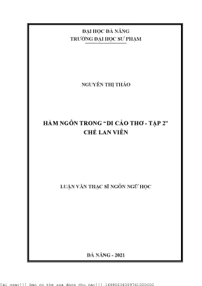 Hàm ngôn trong di cảo thơ tập 2 chế lan viên