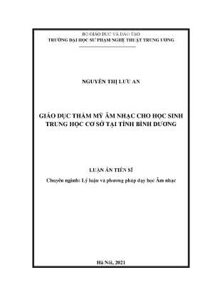 Giáo dục thẩm mỹ âm nhạc cho học sinh trung học cơ sở tại tỉnh bình dương