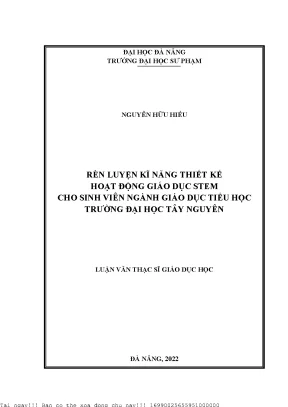 Rèn luyện kĩ năng thiết kế hoạt động giáo dục stem cho sinh viên ngành giáo dục tiểu học trường đại học tây nguyên