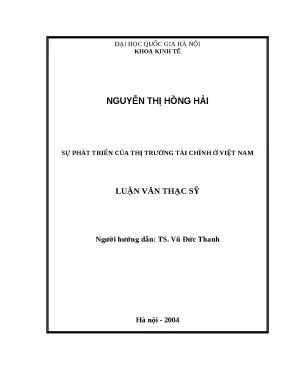 Luận văn sự phát triển của thị trường tài chính ở việt nam